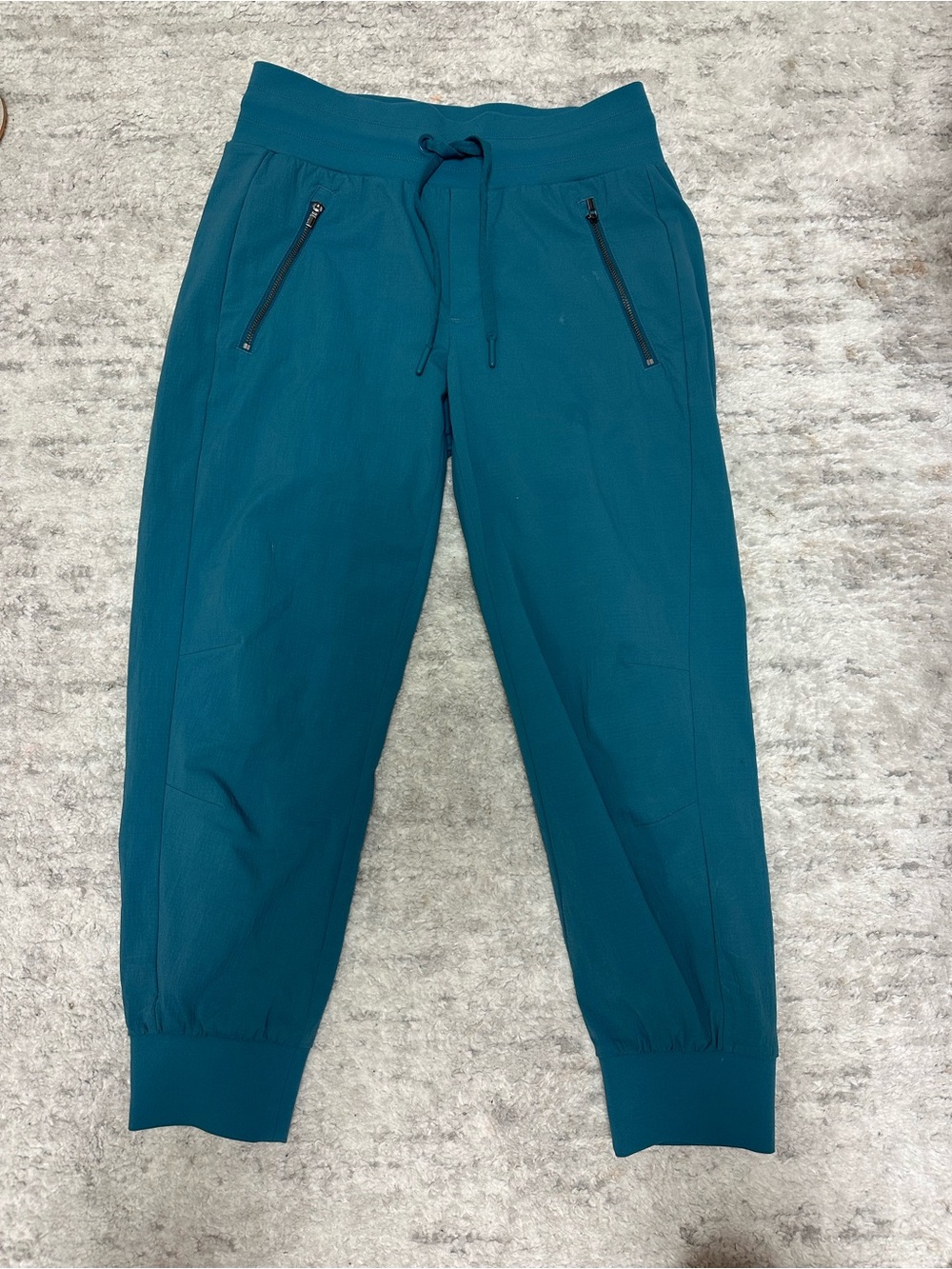 Athleta Women’s Teal Drawstring Joggers with Zippered Pockets